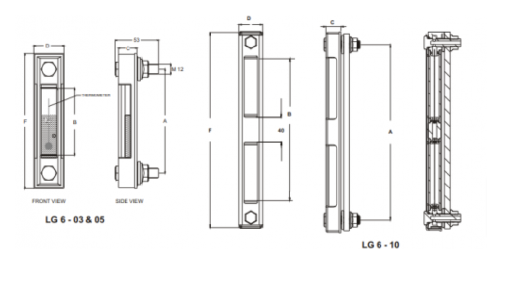 Hydroline LG 6-10 Level Gauge Without Thermometer