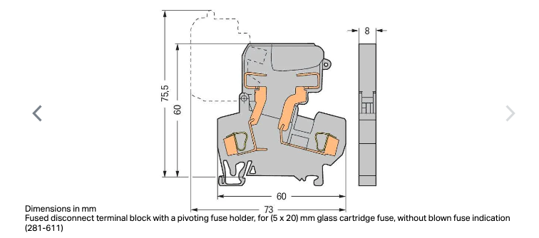 WAGO 281-611 Fuse Terminal Block