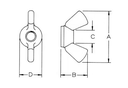 TVS M6 6 mm Wing Nut