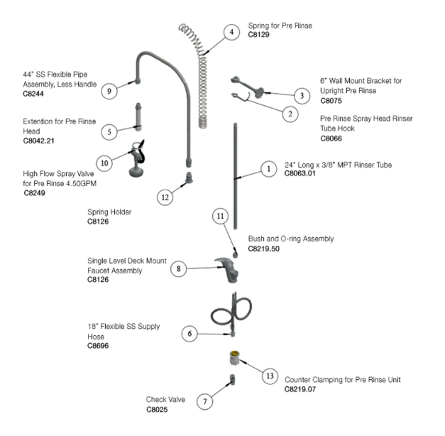 T&S EX-1DP00-H Pre Rinse Unit