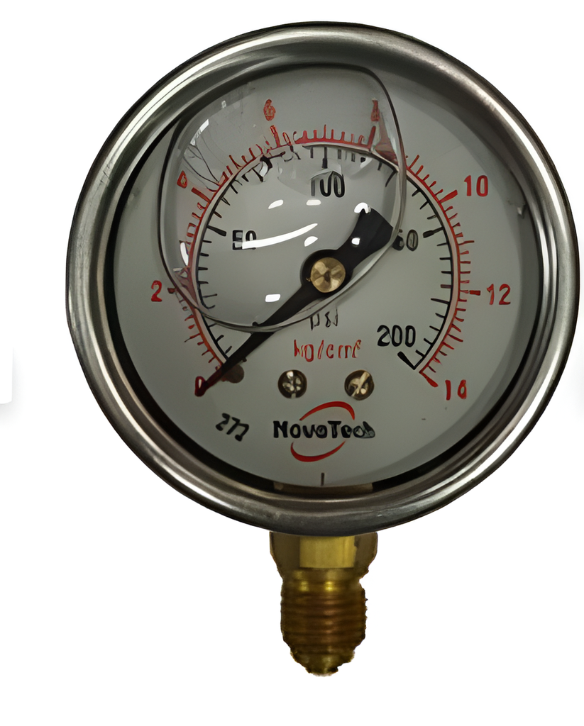 Novatech Glycerin filled 0 to 7Kg/cm2 Pressure Gauge Rang 100 PSI