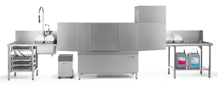 WINTERHALTER C50- Single Rinse Rack Conveyor Dish Washer With Dryer