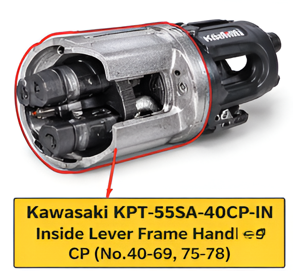 Kawasaki KPT-55SA-40CP-IN Inside Lever Frame Handle CP (No.40-69, 75-78)