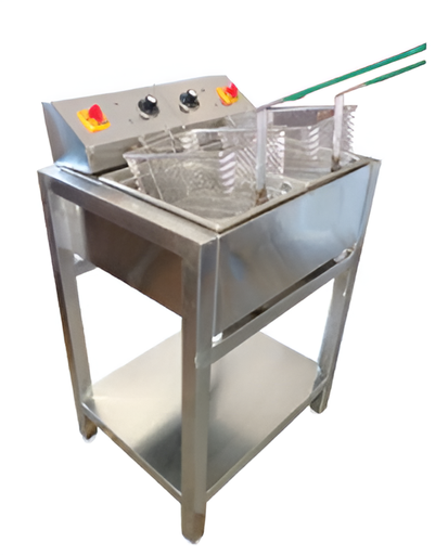 [Nirali Fryer 13 Ltr. Double W Stand] Nirali Deep Fryer – 13 Ltr. Double Type With Stand